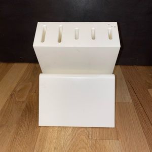 Vintage Tupperware White Knife Block 4036A